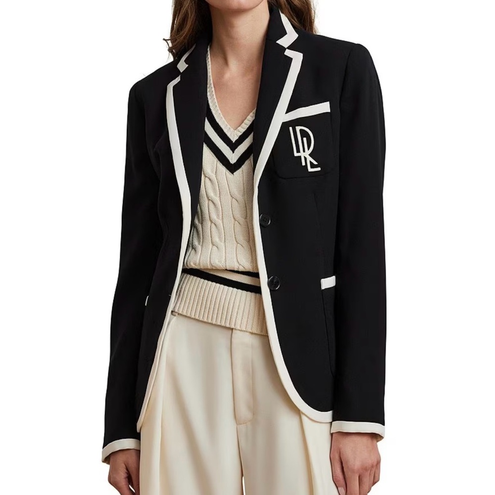 Ralph Lauren Black Blazer with White Trim
